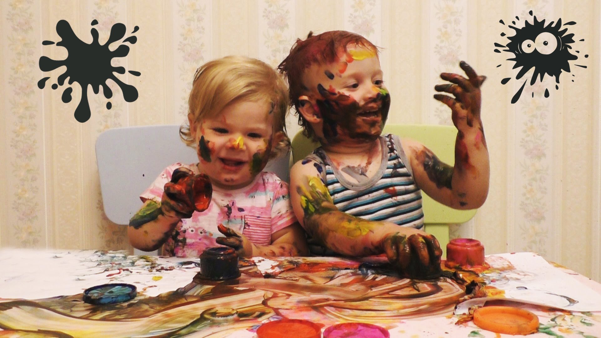 Risuem-palchikovymi-kraskami-Fantazii-detej-net-predela-Polnaya-versiya.-Funny-kids-in-the-paint