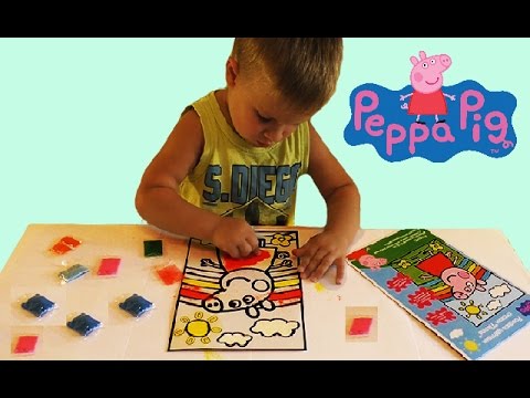 SVINKA-PEPPA-Kartina-iz-TSvetnogo-Peska-Raspakovka-Uchim-TSveta-Soloring-Peppa-Pig-Learn-Colors