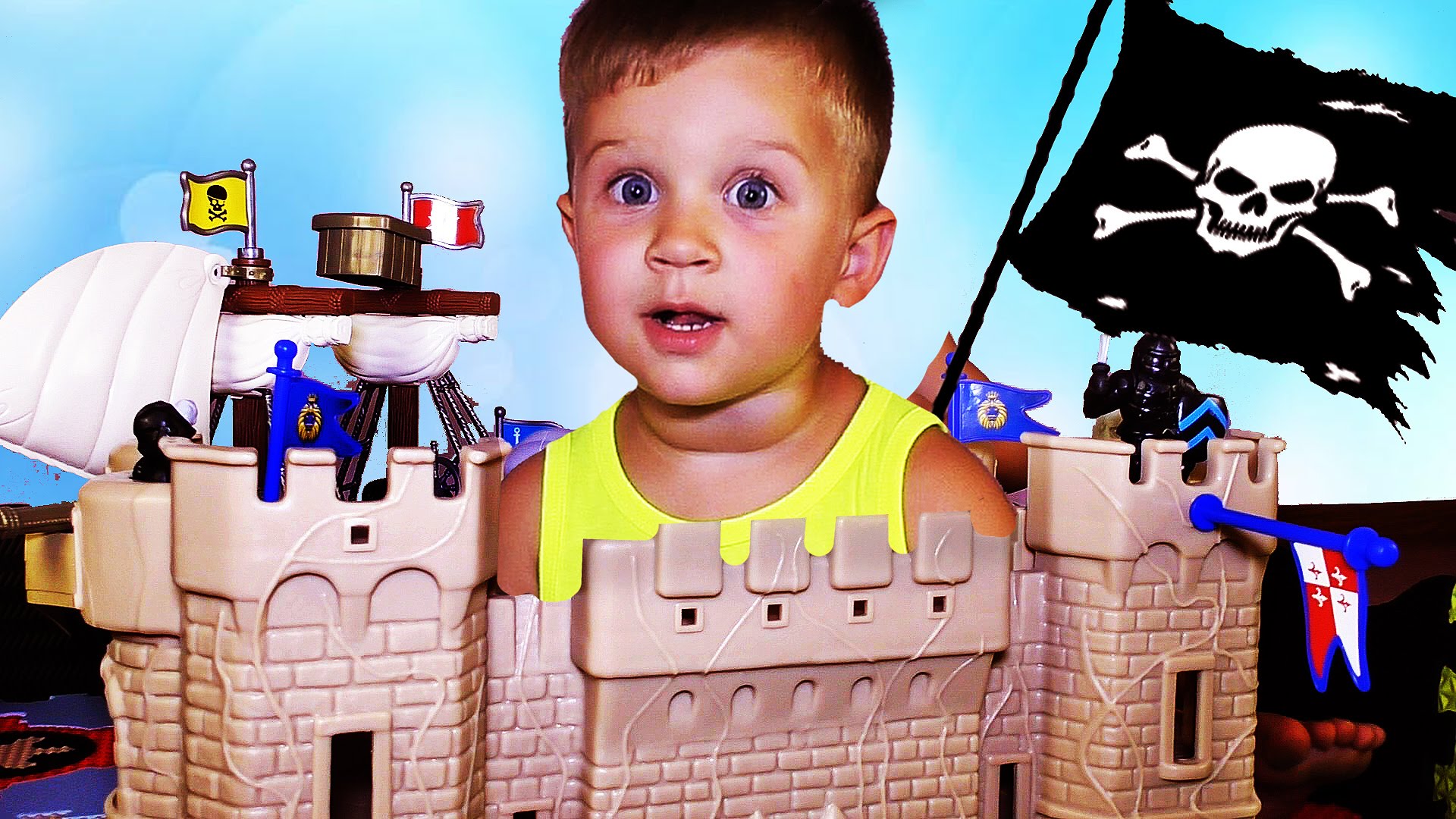 PIRATY-Korabl-i-Zamok-Kovrik-Ostrov-Baby-Great-Priklyucheniya-piratov-Pirates-unboxing-new-toys