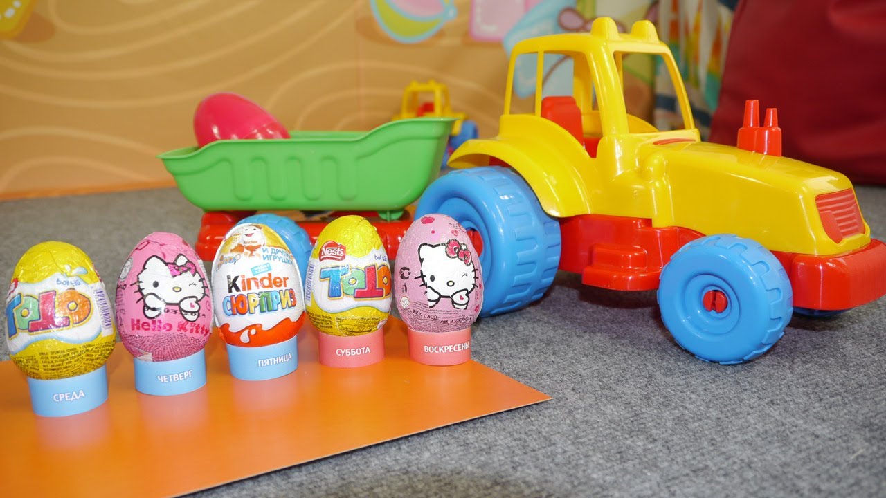 Multfilm-pro-mashinki-shokoladnye-yajtsa-i-dni-nedeli.-PONEDELNIK