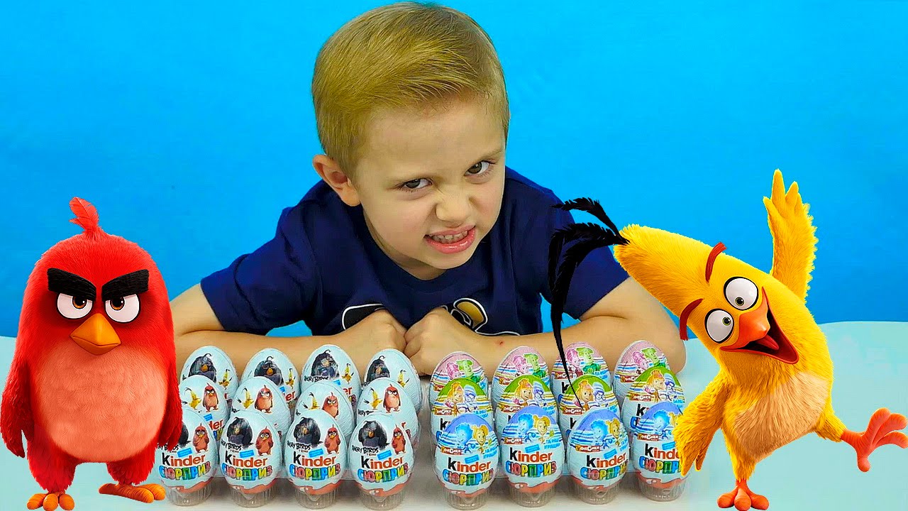 Zlye-Ptichki-Kinder-Syurprizy.-Raspakovyvaem-mnogo-Kinderov-Angry-Birds