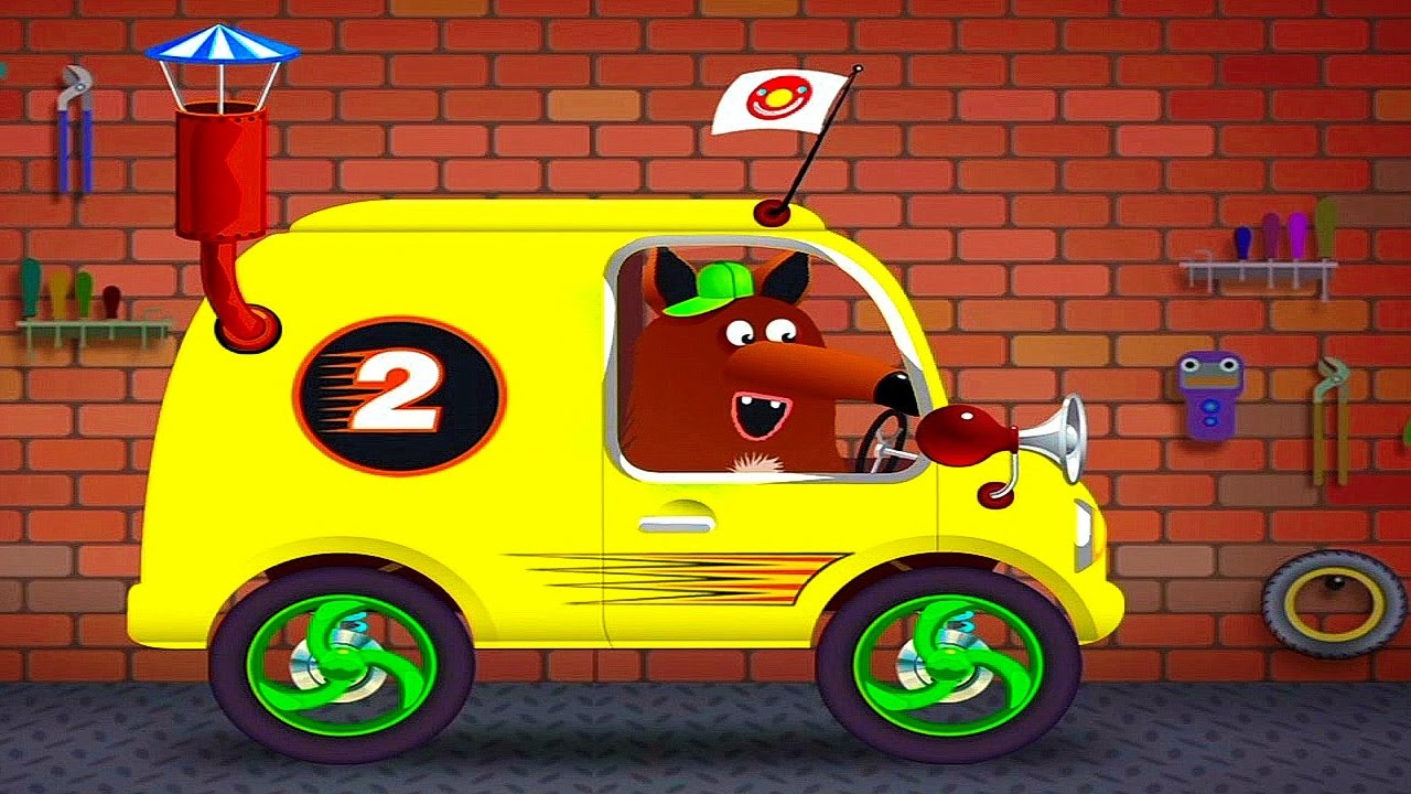 Mashinka-v-Garazhe-i-Lis.-Avtogonki-dlya-detej.-Multik-pro-Mashinki-dlya-malyshej