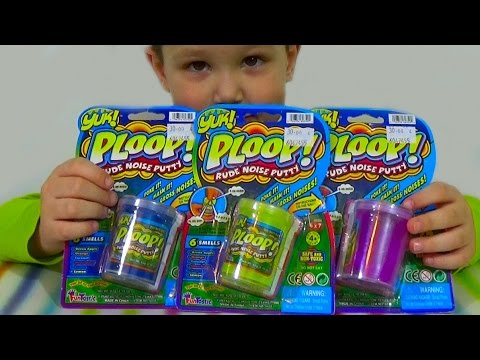 Lizuny-perdushechki-v-banochkah-zvuki-Yuk-Ploop-toys-unboxing-slime-silly-putty-noise