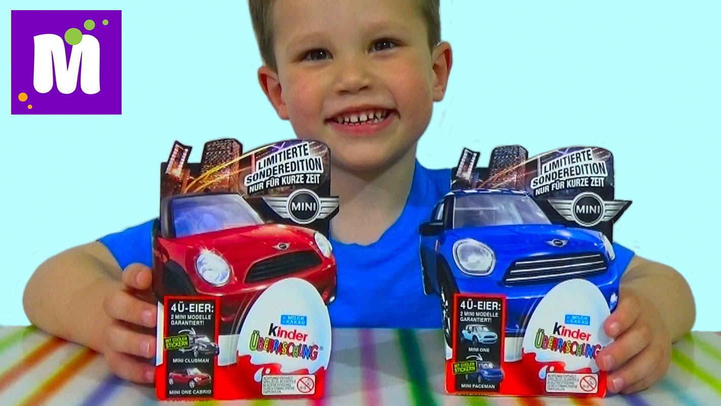 Mini-Kuper-mashinki-Kinder-syurpriz-igrushki-raspakovka-Kinder-surprise-Mini-cooper-eggs-toys