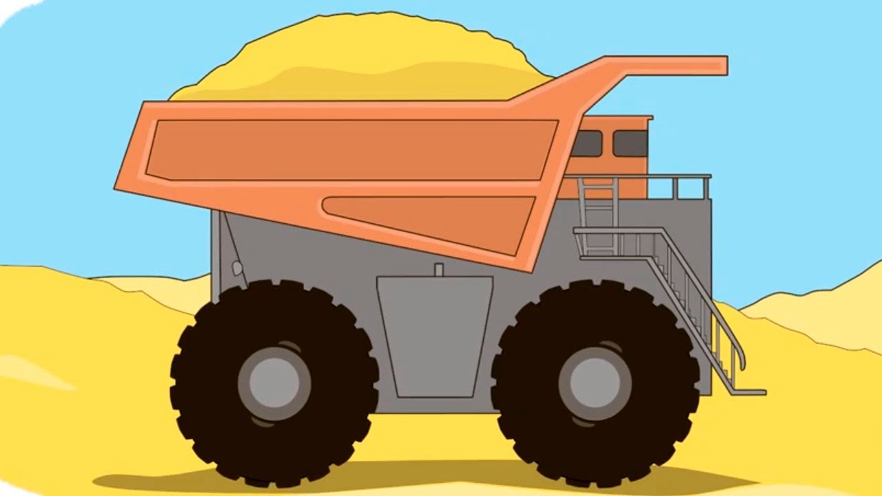 Multik-Raskraska.-Uchim-TSveta.-Samosval-i-Ekskavator-bolshie-rabochie-mashiny