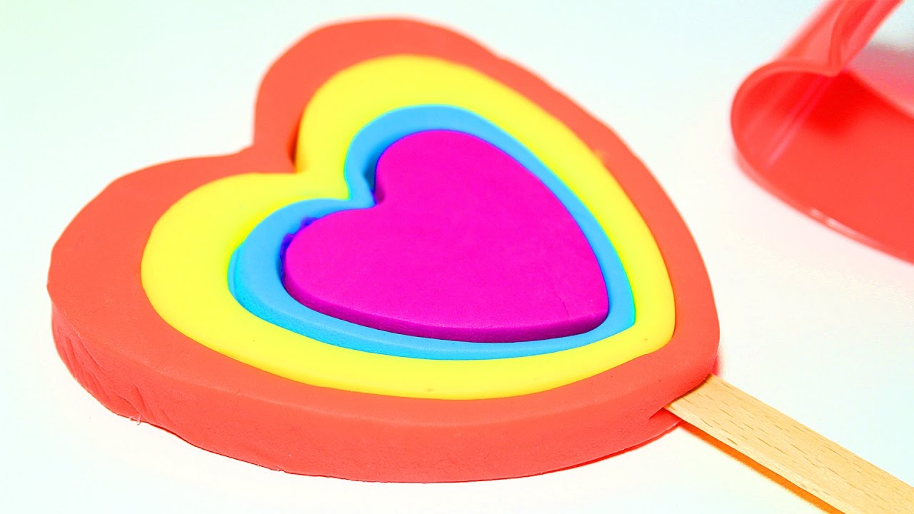 Plastilin-Plej-Do-Kak-sdelat-tsvetnoj-Ledinets-Serdtse-Press-formy-Obuchenie-dlya-detej