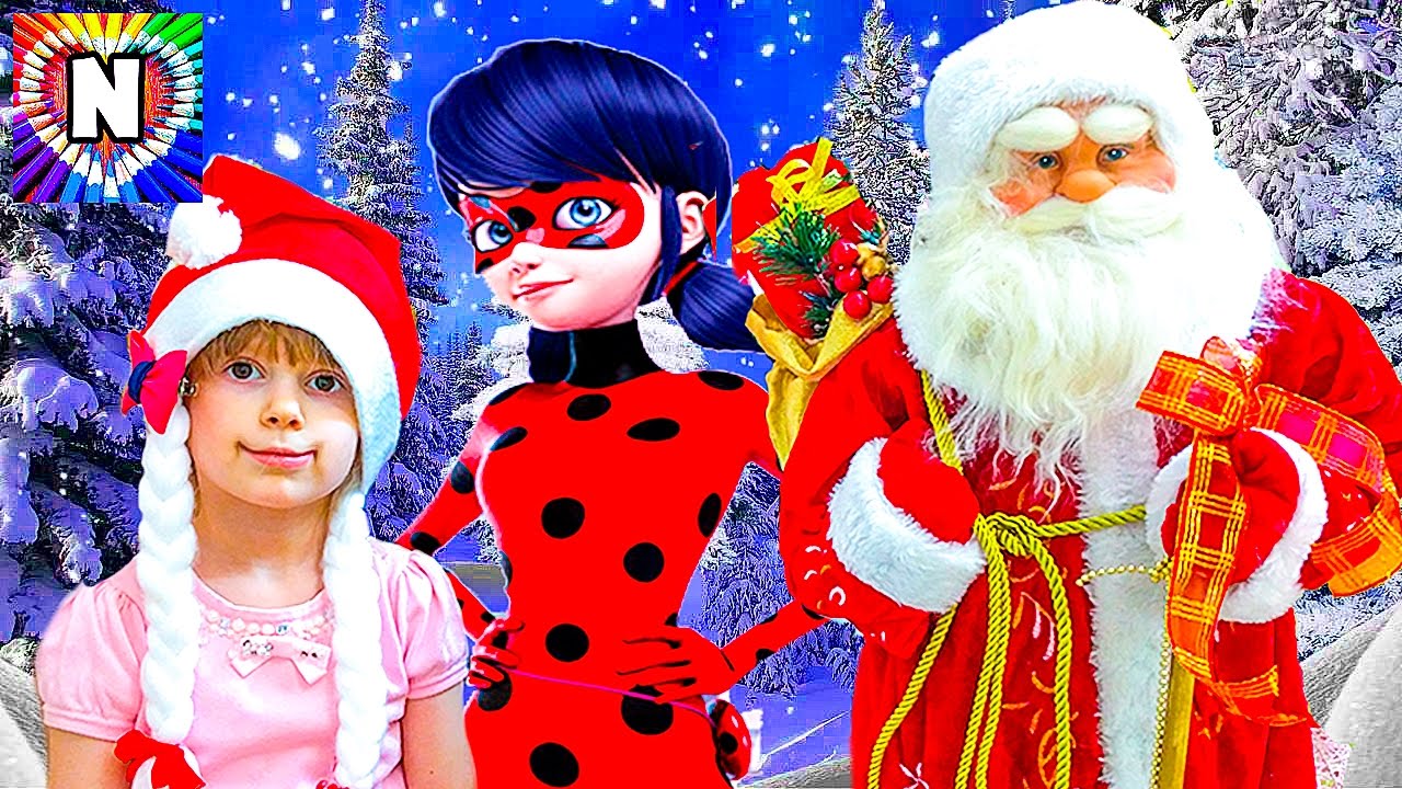 Ledi-Bag-i-Super-Kot-Novyj-God-2017-Novye-Serii-Ledi-Bag-Ded-Moroz-prevrashhenie-Ledi-Bag