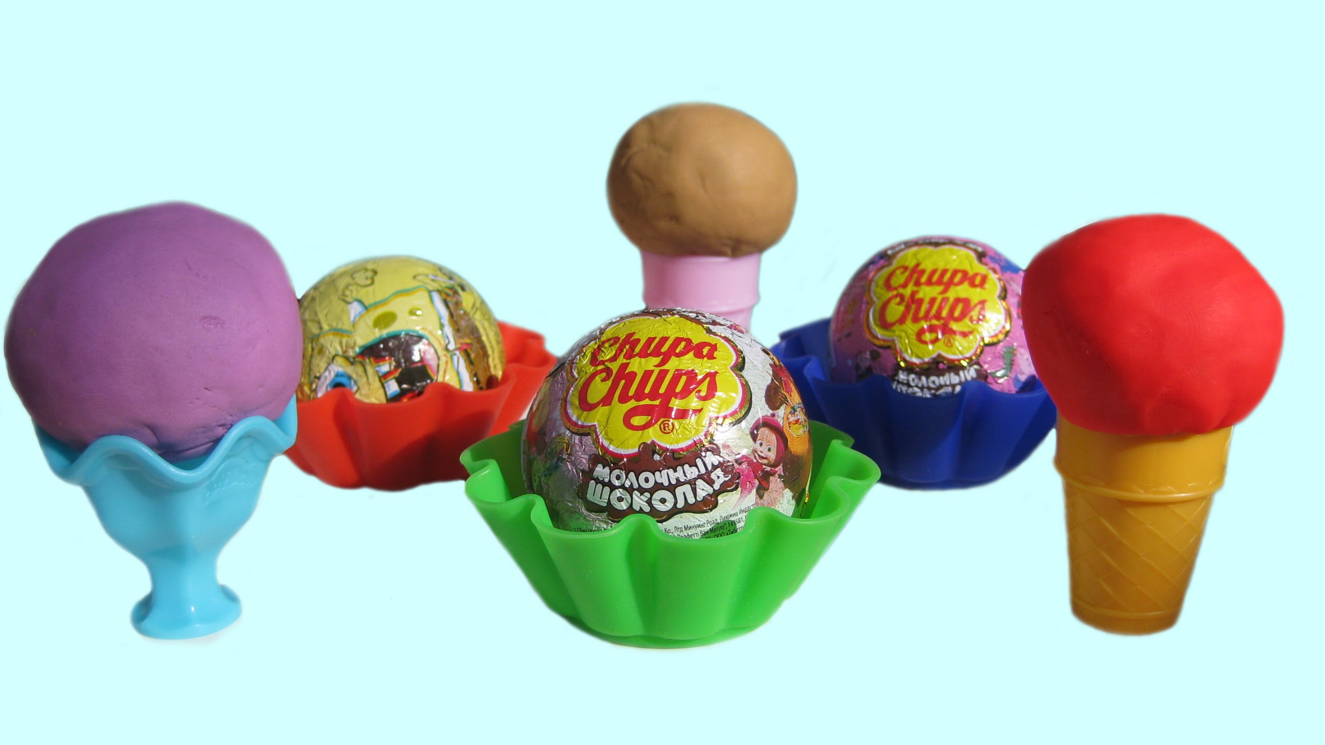Morozhenoe-iz-plastilina-Play-Doh-igrushki-Helou-Kitti-SpanchBob-Svinka-Peppa-CHupa-CHups-raspakovka-yaits
