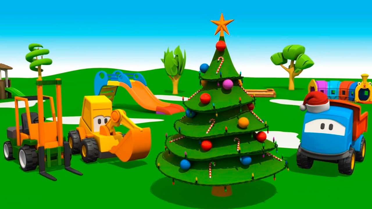 3D-multfilmy-dlya-detej-gruzovichok-Lyova-i-Novyj-God-multik-konstruktor-Novogodnyaya-Elka