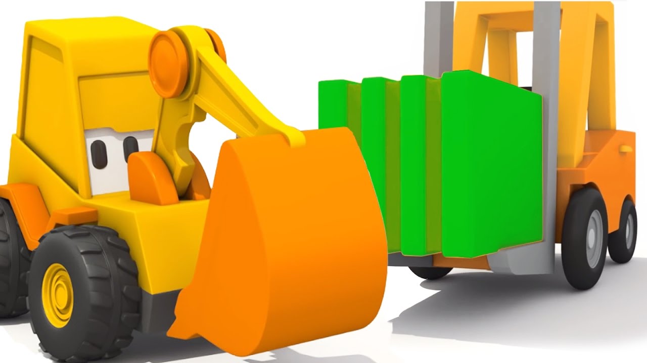 3D-multik.-Ekskavator-Masya-igraet-v-pryatki.-Sobiraem-pogruzchik