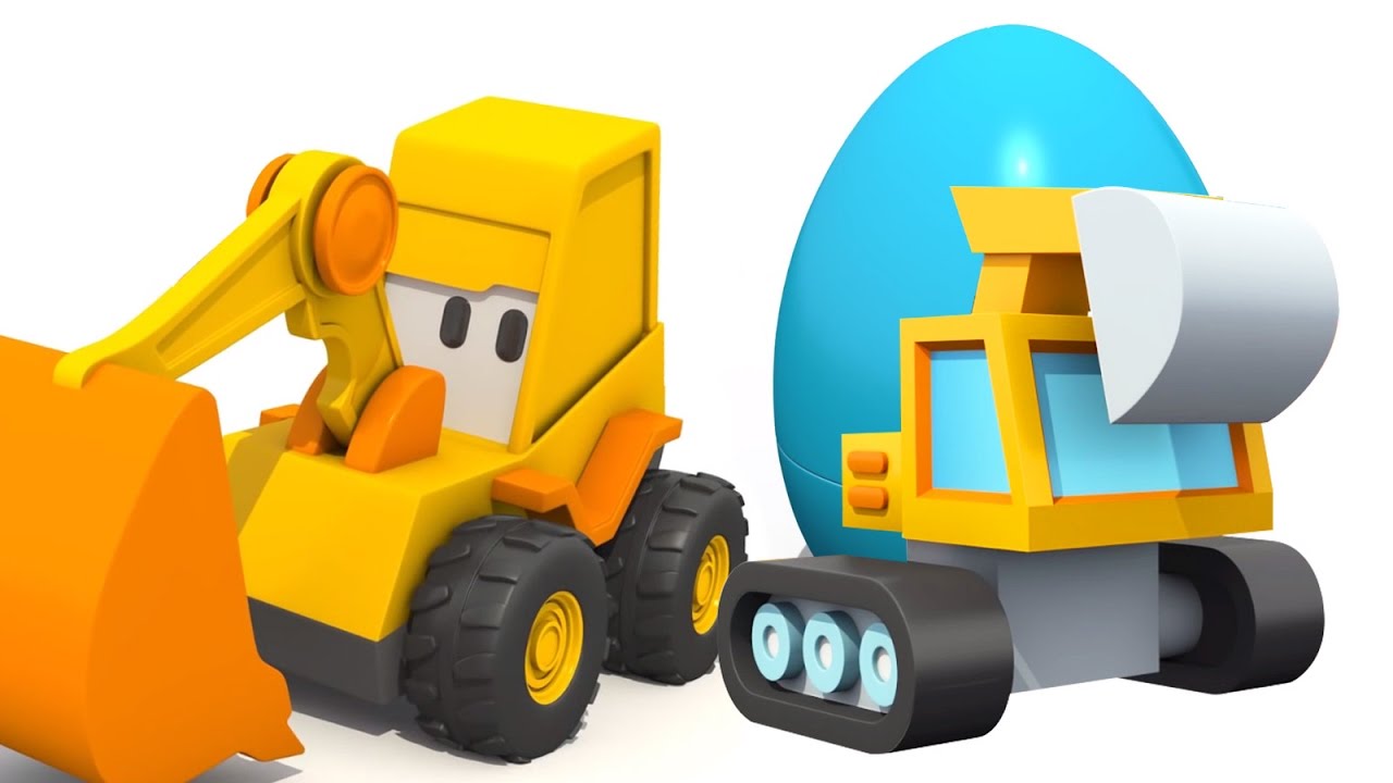 3d-multik-pro-Ekskavator-Masyu-i-yajtso-s-syurprizom.-Sobiraem-Gusenichnyj-Ekskavator-iz-konstruktora