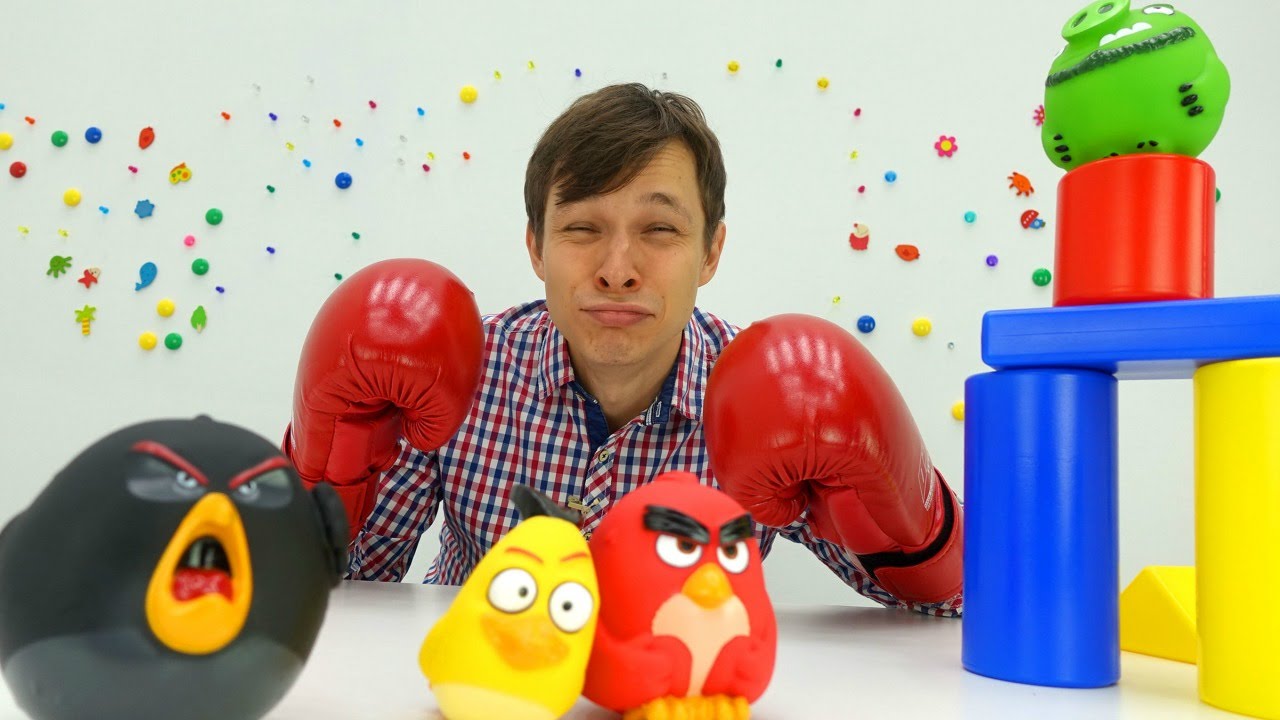 ANGRY-BIRDS-Engri-Berds-Video-s-igrushkami-Fedor-idet-v-SPORTIVNUYU-sektsiyu-dlya-detej-Ptichij-BOKS