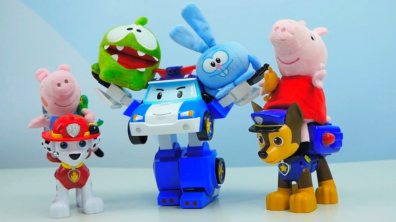 Am-Nyam-Krosh-i-Svinka-Peppa-s-Dzhordzhem-Spasatelnaya-operatsiya-Robokara-Poli-i-SHHenyachego-Patrulya