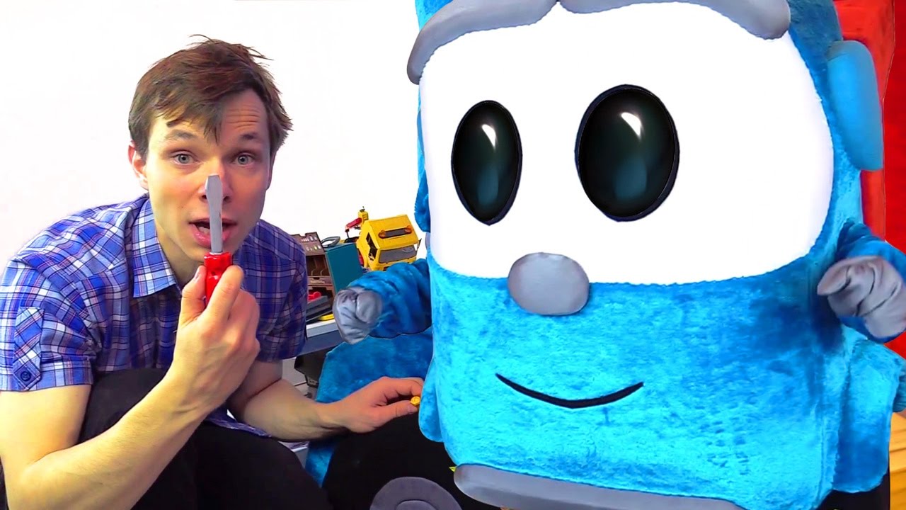 Detskoe-video-Gruzovichok-Lyova-SuperLyova-zastryal.-Fyodor-pomozhet-menyaem-rezinu