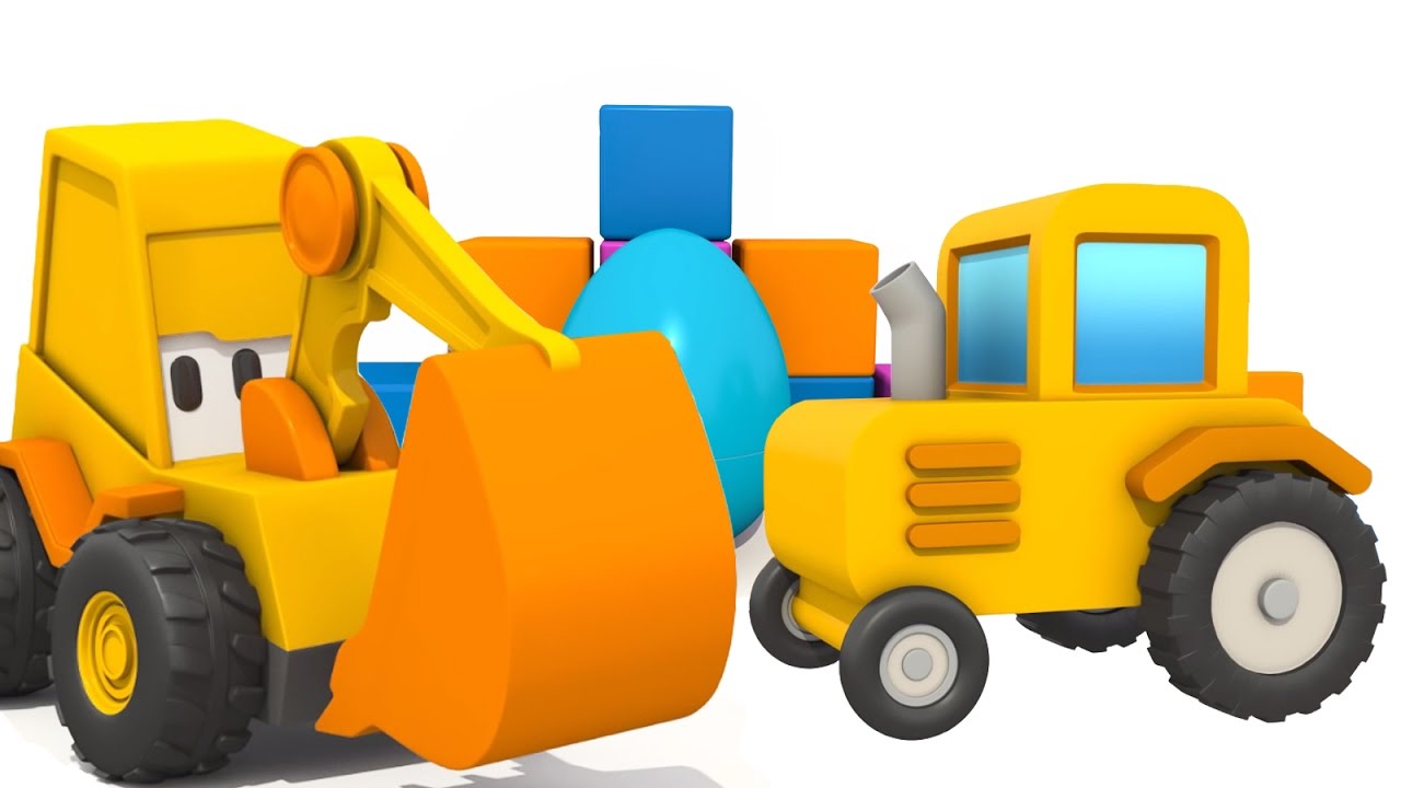 Ekskavator-Masya-i-yajtso-s-syurprizom.-Multik-konstruktor-Traktor