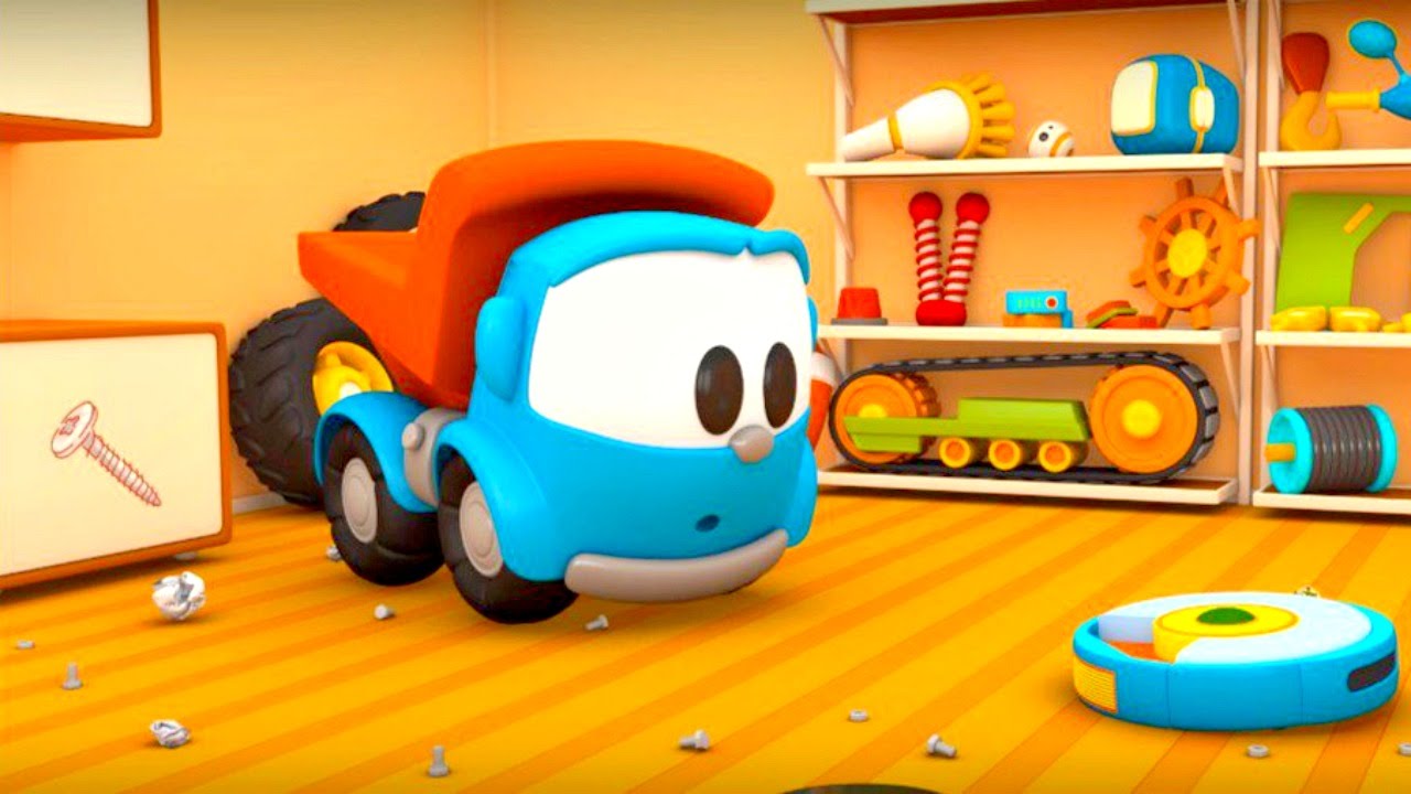 GRUZOVICHOK-Leva-malysh.-Multiki-pro-mashinki-dlya-detej.-Seriya-KONSTRUKTOR-ROBOT-pylesos