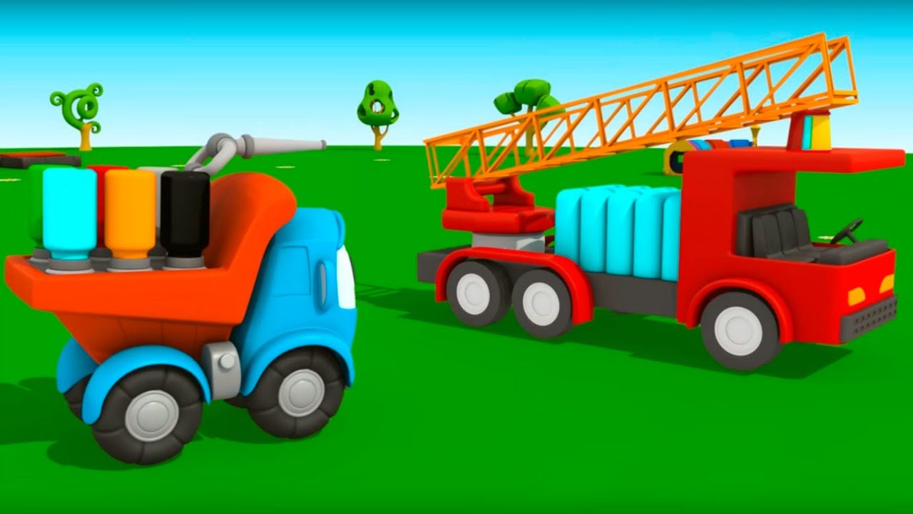 Gruzovichok-Leva-Malysh-i-Pozharnaya-Mashina.-NOVYJ-multik-3D-Multfilmy-dlya-detej-pro-mashinki