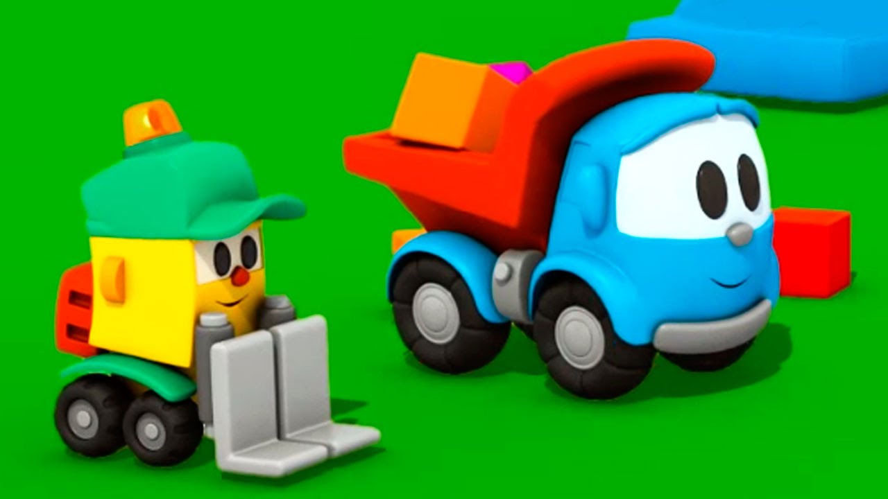 Leva-Gruzovichok-i-malysh-Pogruzchik.-Razvivayushhie-mashinki.-Multfilmy-3d