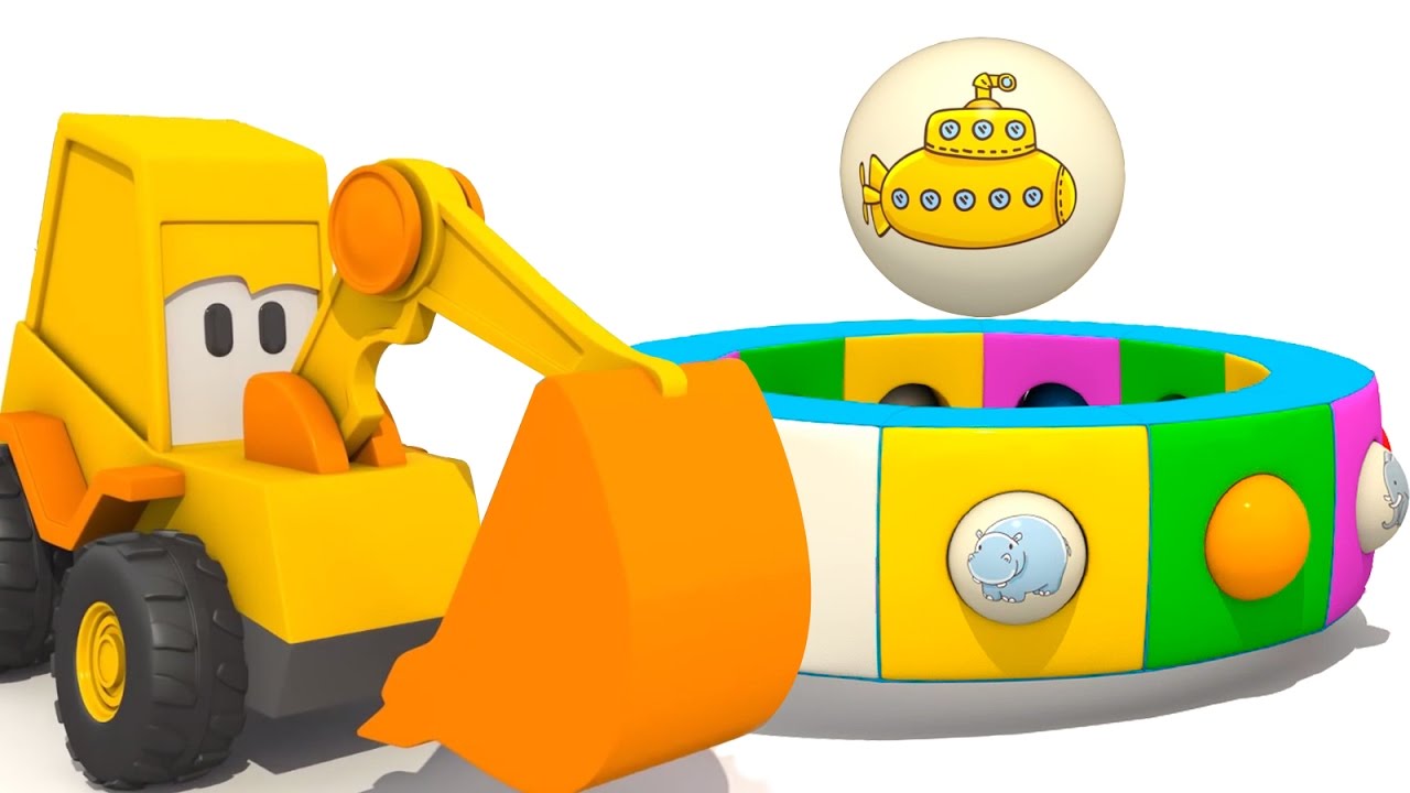 MULTIKI-3D-dlya-malyshej.-Ekskavator-Masya-Podvodnaya-lodka-i-drugie-morskie-obitateli