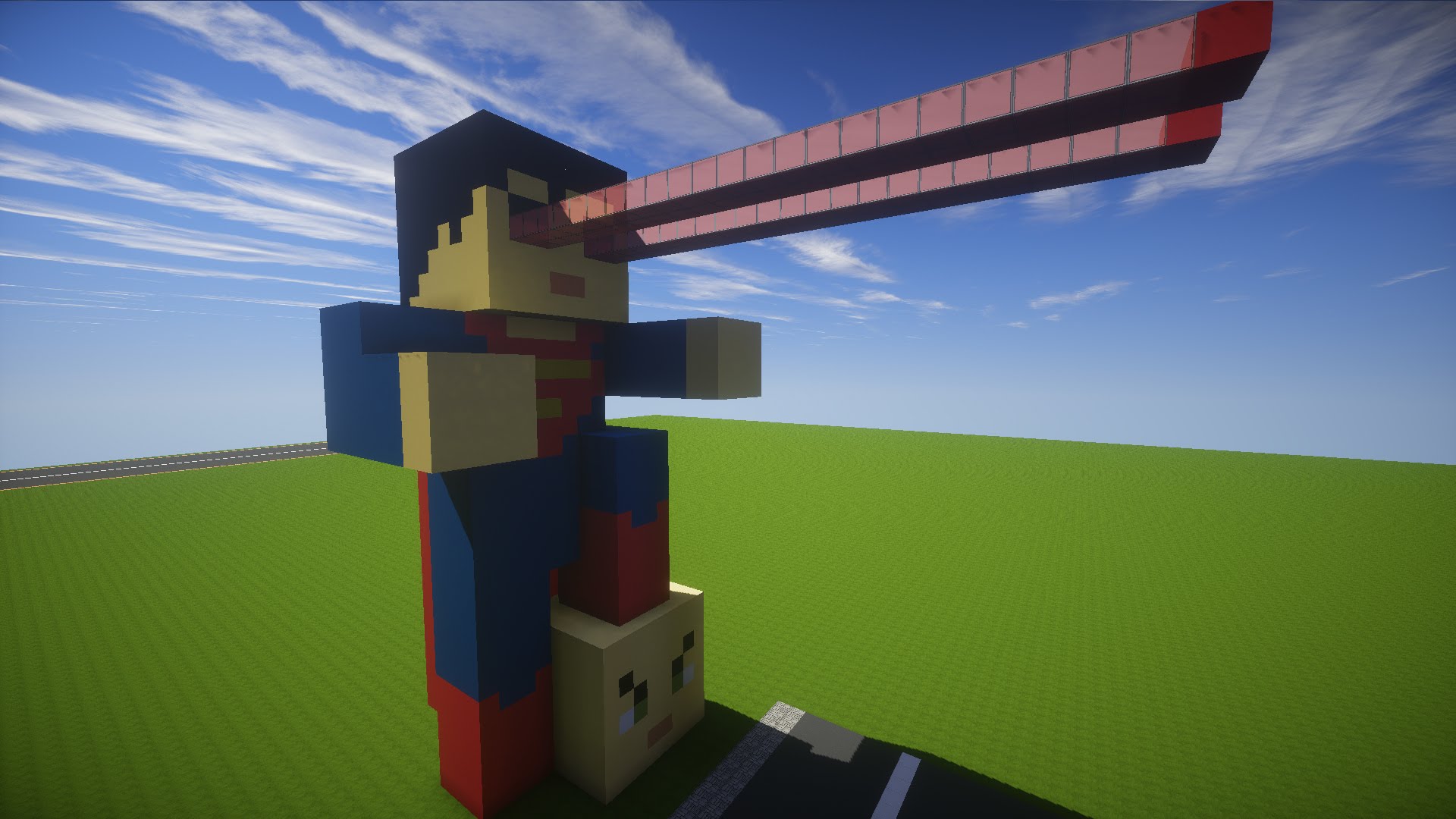 Majnkraft-Kak-postroit-SUPERMEN-Statuyu-Betmen-protiv-Supermena