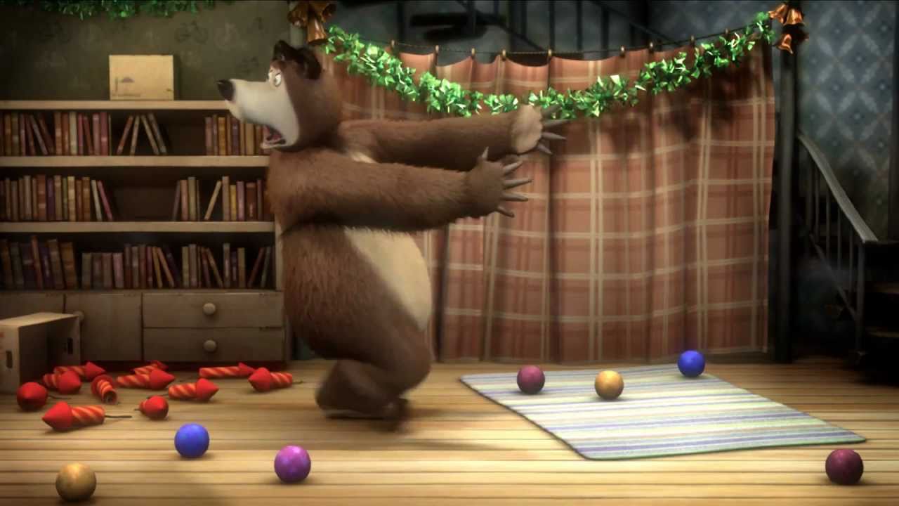 Masha-i-Medved-Raz-dvatri-Elochka-gori-Raketa