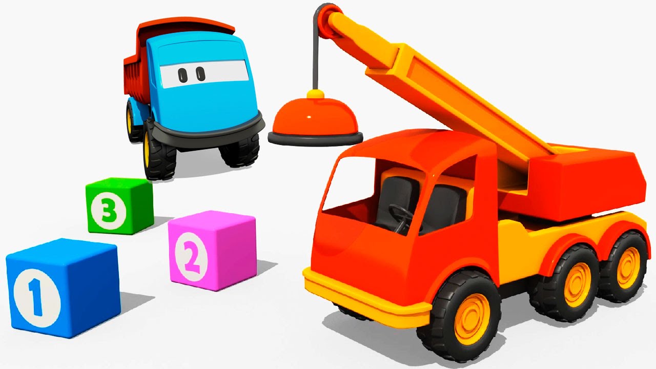 Multfilm-raskraska-Gruzovichok-Leva-uchit-tsveta-multik-pro-Podemnyj-Kran