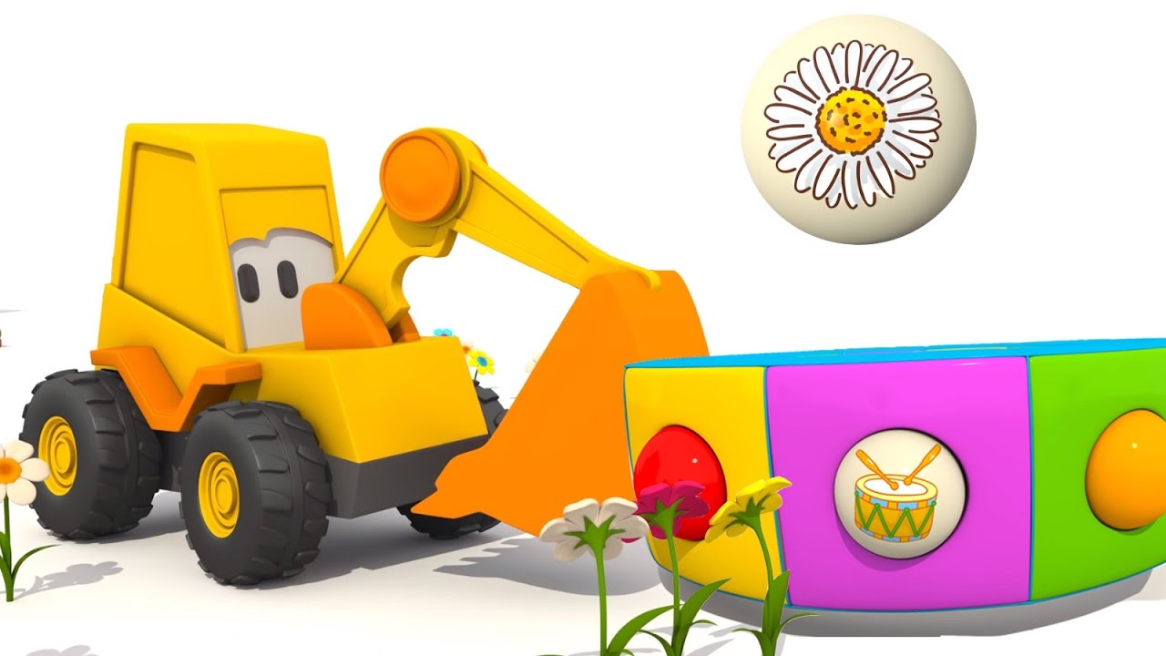 Multik-pro-Ekskavator-Masyu-Veselaya-Karusel-uchim-nazvaniya-tsvetov-razvivayushhij-multfilm