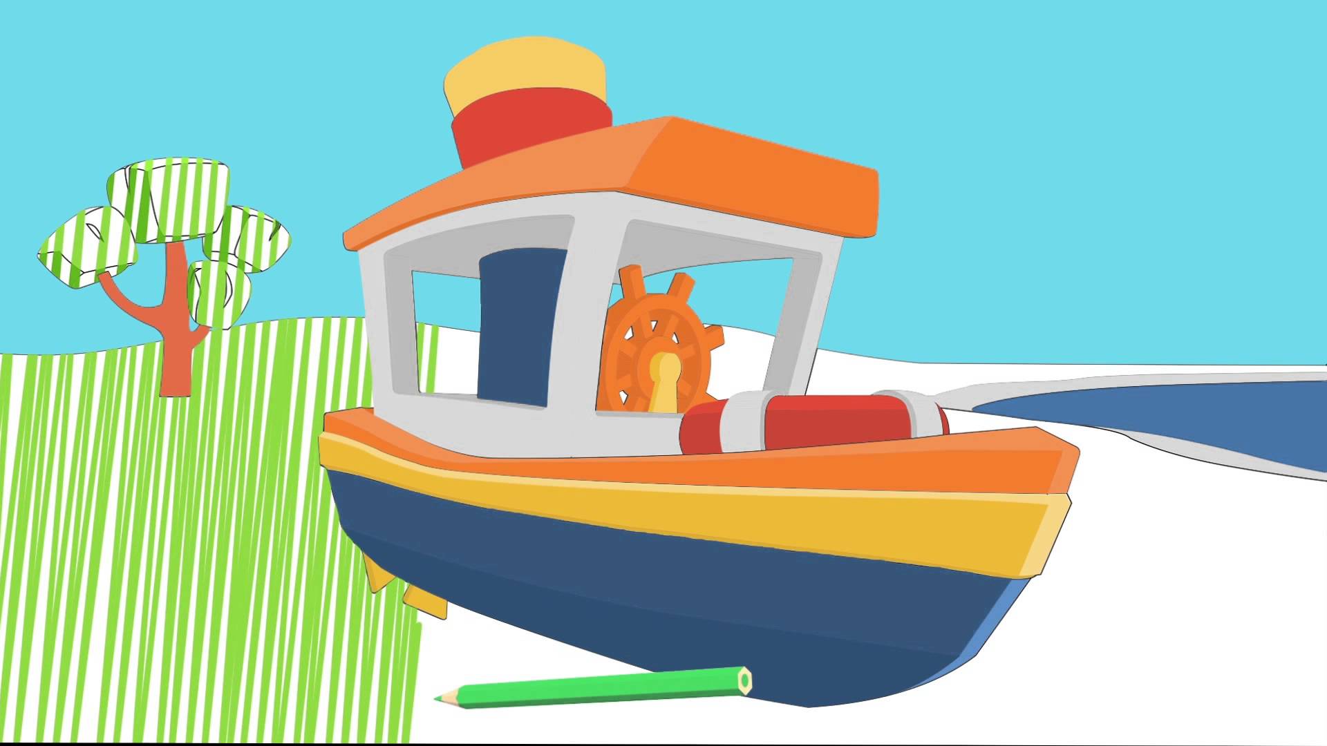 Multik-raskraska-dlya-detej-pro-korablik-GRUZOVICHOK-LEVA-Uchim-tsveta