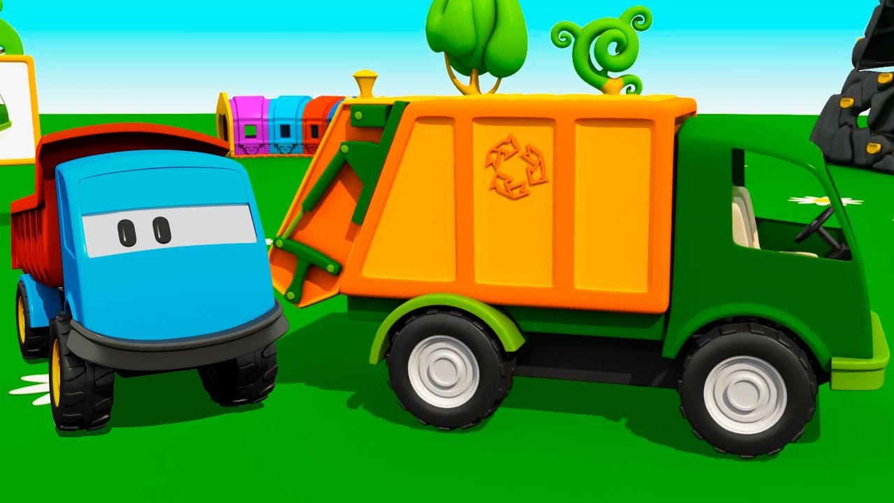 Multiki-dlya-malyshej-pro-mashinki-Gruzovichok-Leva-Ekskavator-Masya-i-Musorovoz-multik-konstruktor