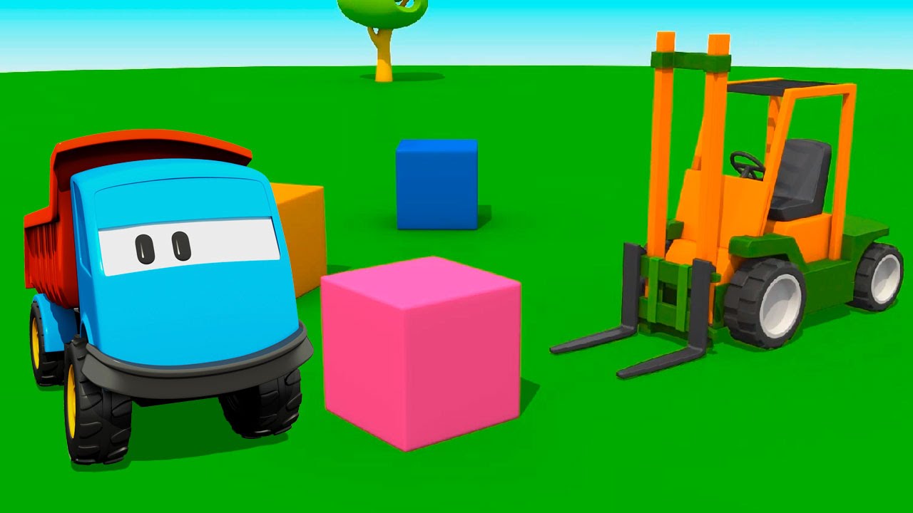 Multiki-dlya-malyshej-pro-mashinki-Gruzovichok-Leva-i-Pogruzchik-multfilm-konstruktor