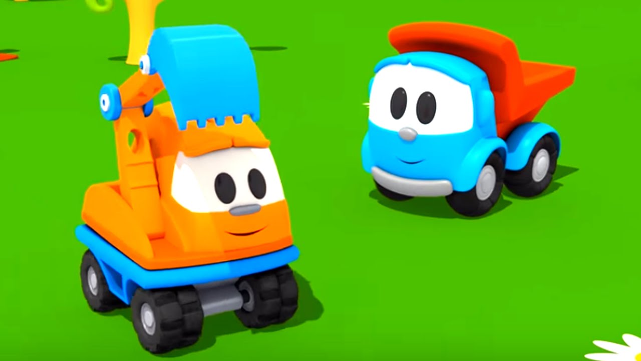 Multiki-pro-mashinki-Gruzovichok-Lyova-Ekskavator-Masya-i-malenkij-Ekskavator-Kapu-Konstruktor-3D