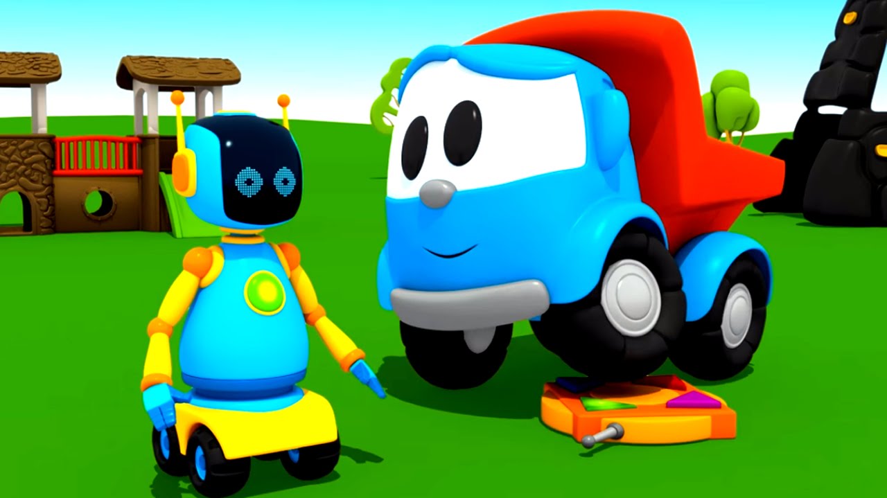 Multiki-pro-mashinki-Gruzovichok-Lyova-Malysh-i-Robot.-Multfilm-konstruktor-3D