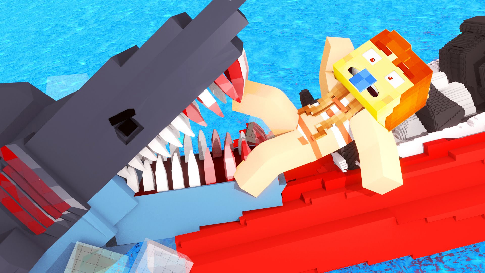 REBENKA-SELA-AKULA-SHOK-V-MAJNKRAFT-KTO-TVOJ-PAPOCHKA-V-MAJNKRAFT-WHOS-YOUR-DADDY