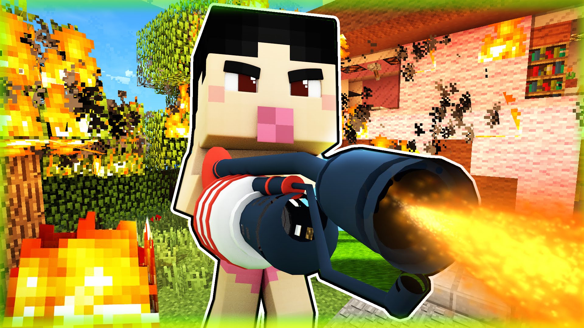 REBENOK-USTROIL-POZHAR-V-DOME-V-MAJNKRAFTE-KTO-TVOJ-PAPOCHKA-V-MAJNKRAFT-WHOS-YOUR-DADDY