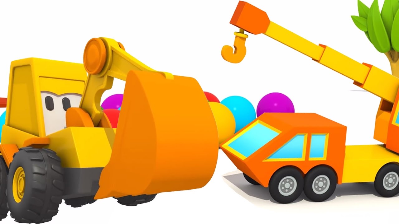 Razvivayushhij-multfilm-Ekskavator-Masya-i-Podemnyj-Kran.-3D-multiki-pro-mashinki