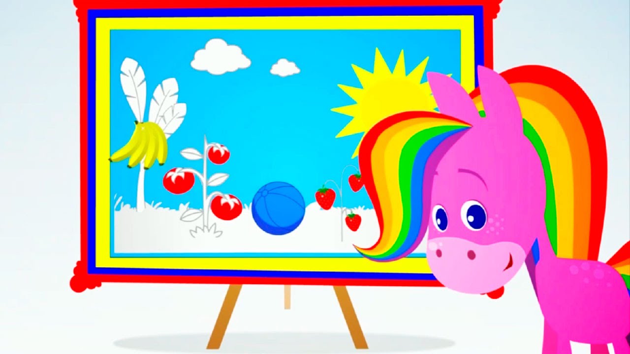 Razvivayushhij-multik-dlya-malyshej-BabyfirstTV-UCHIM-TSVETA-s-Loshadkoj-Radugoj