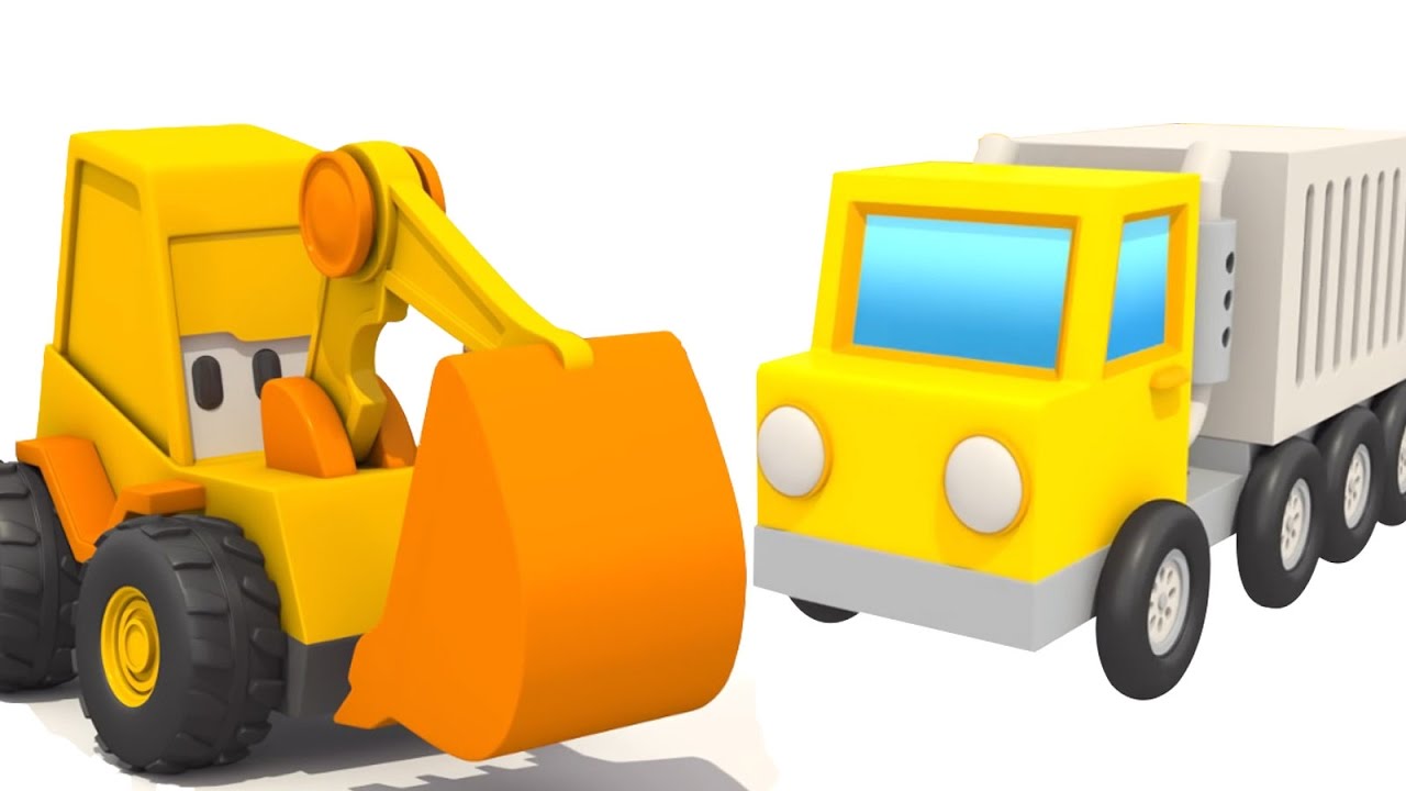 Razvivayushhij-multik-konstruktor-Ekskavator-Masya-i-bolshaya-MASHINKA.-Sobiraem-KONTEJNEROVOZ