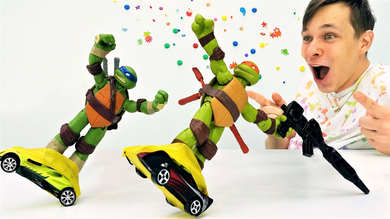 Smotret-CHerepashki-Nindzya-video-pro-igrushki-dlya-malchikov.-Mashinki-i-skejtbord
