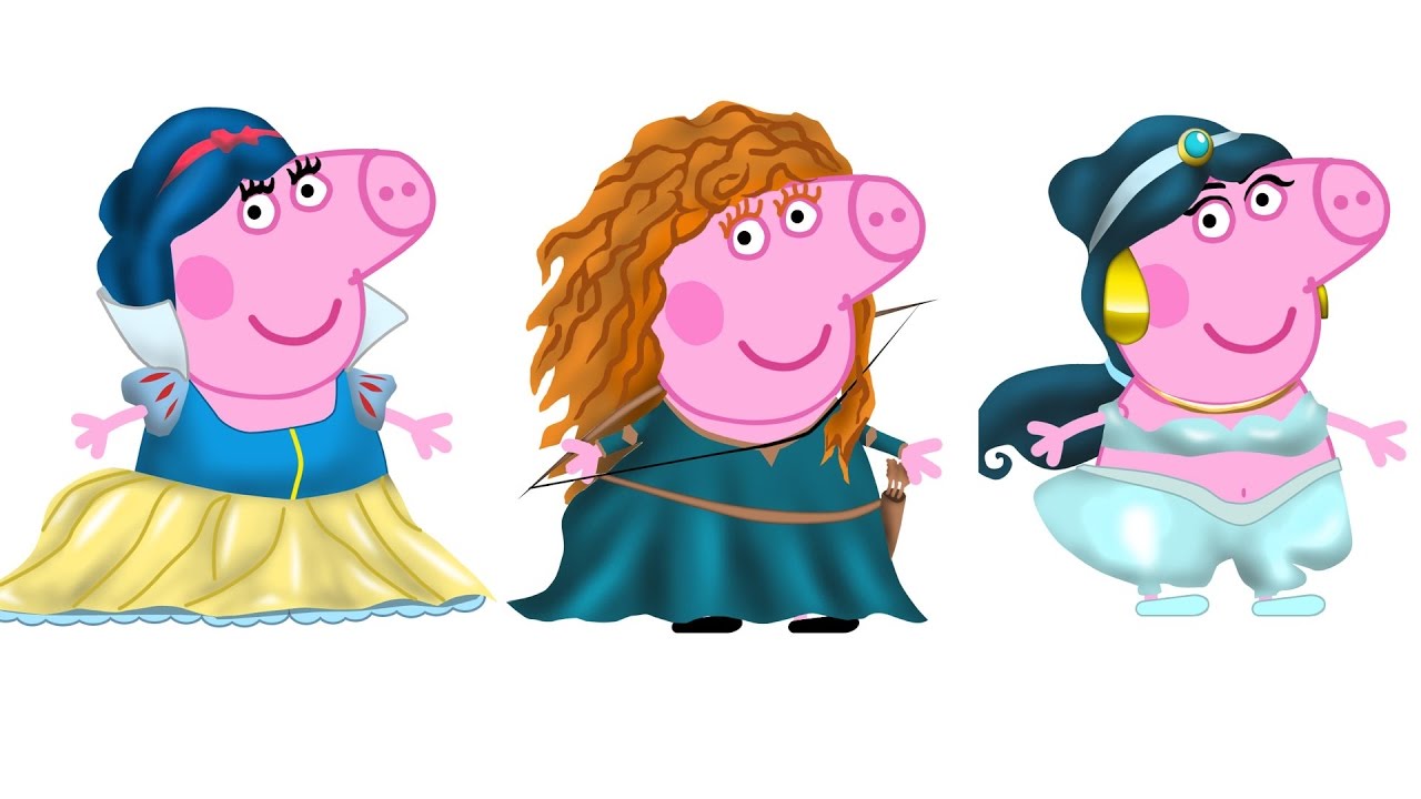 Svinka-Peppa-multik-raskraska-na-russkom.-Peppa-prevrashhaetsya-v-printsess-Disneya.-Igrushkin-TV