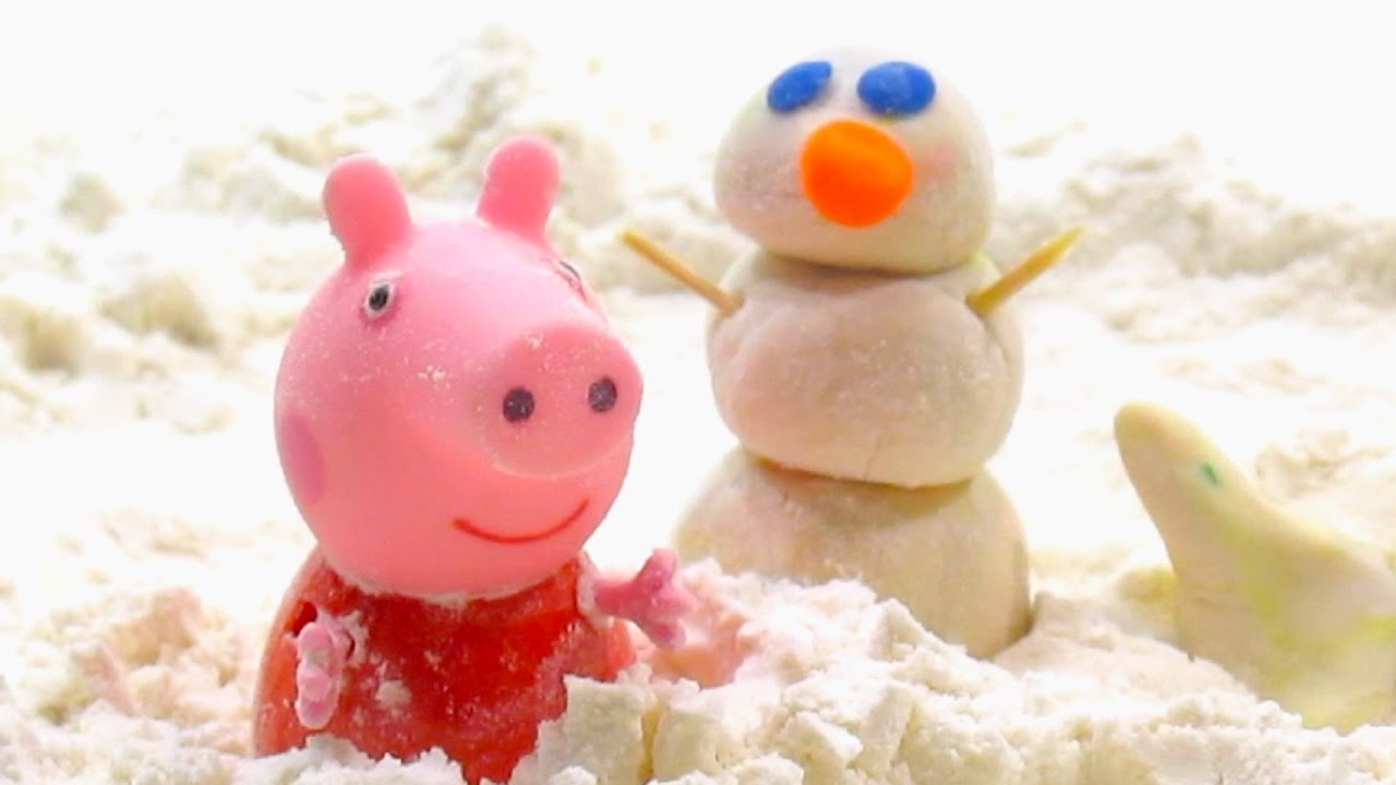 Svinka-Peppa-multiki-s-igrushkami.-Otkryvaem-nabor-Domik-Peppy-i-lepim-snegovika.-Igrushkin-TV