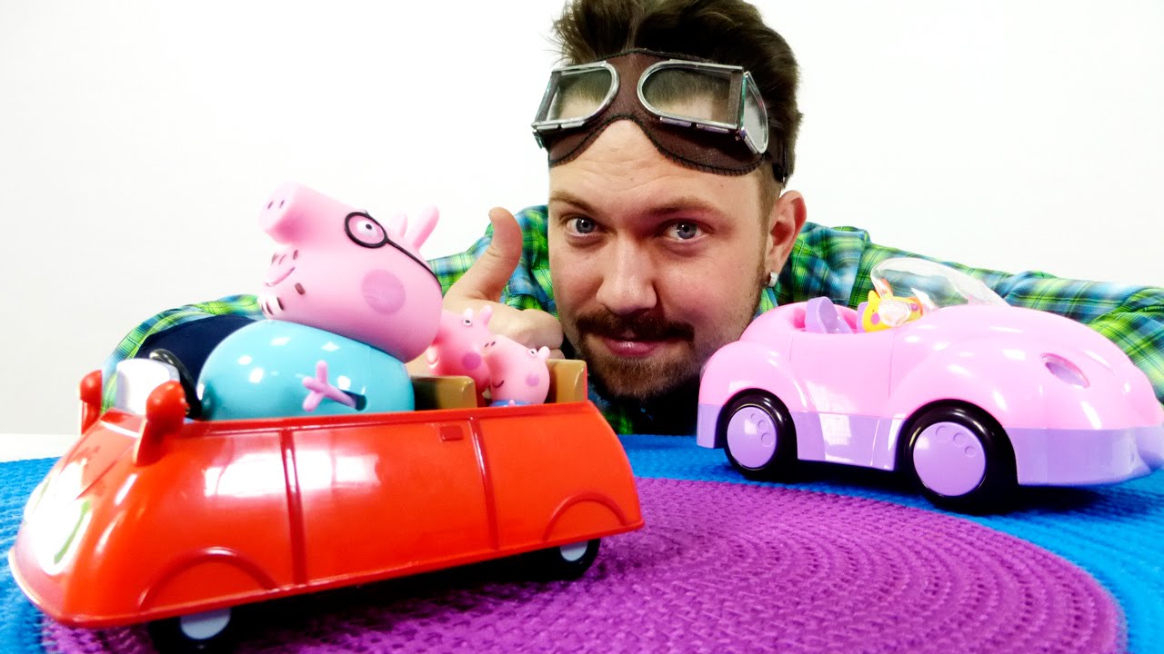 Video-dlya-detej-Garazh-Aleksa-Svinka-Peppa-Papa-Svin-svinka-Dzhordzh.-Novaya-mashinka