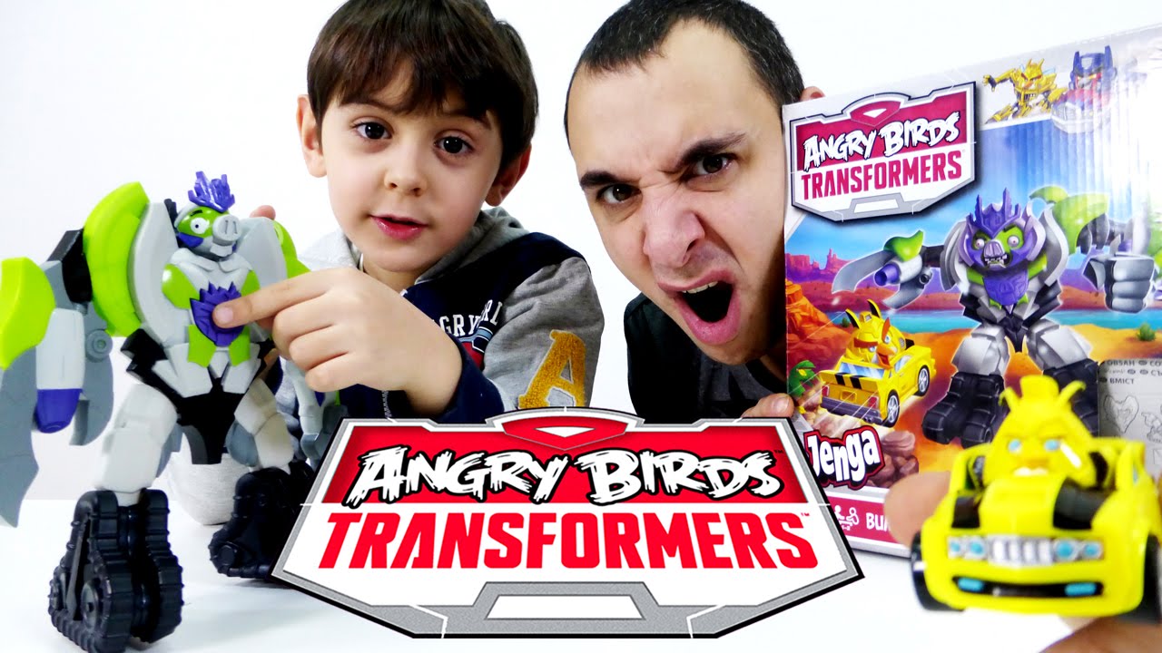 Video-dlya-detej-Papa-Rob-i-YArik-Angry-Birds-Transformers.-Engri-Berdz-Transformery