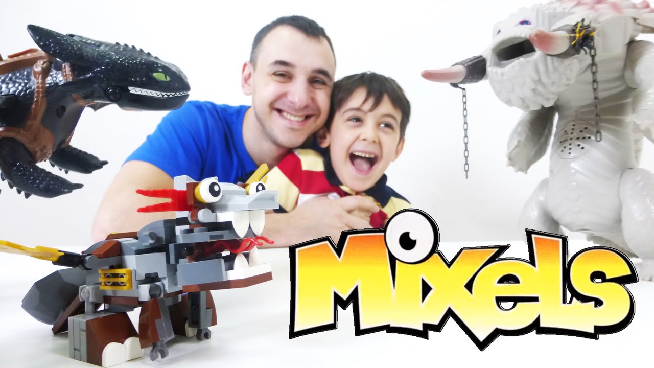 Video-dlya-detej-Papa-Rob-i-YArik-Lego-igry-Mikseli-mixels.-Igry-dlya-detej.-Lego