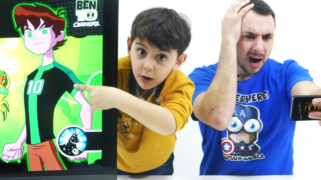 Video-dlya-detej-Papa-Rob-i-YArik.-Igry-onlajn-Opasnyj-zabeg.-BEN-10-ben-10