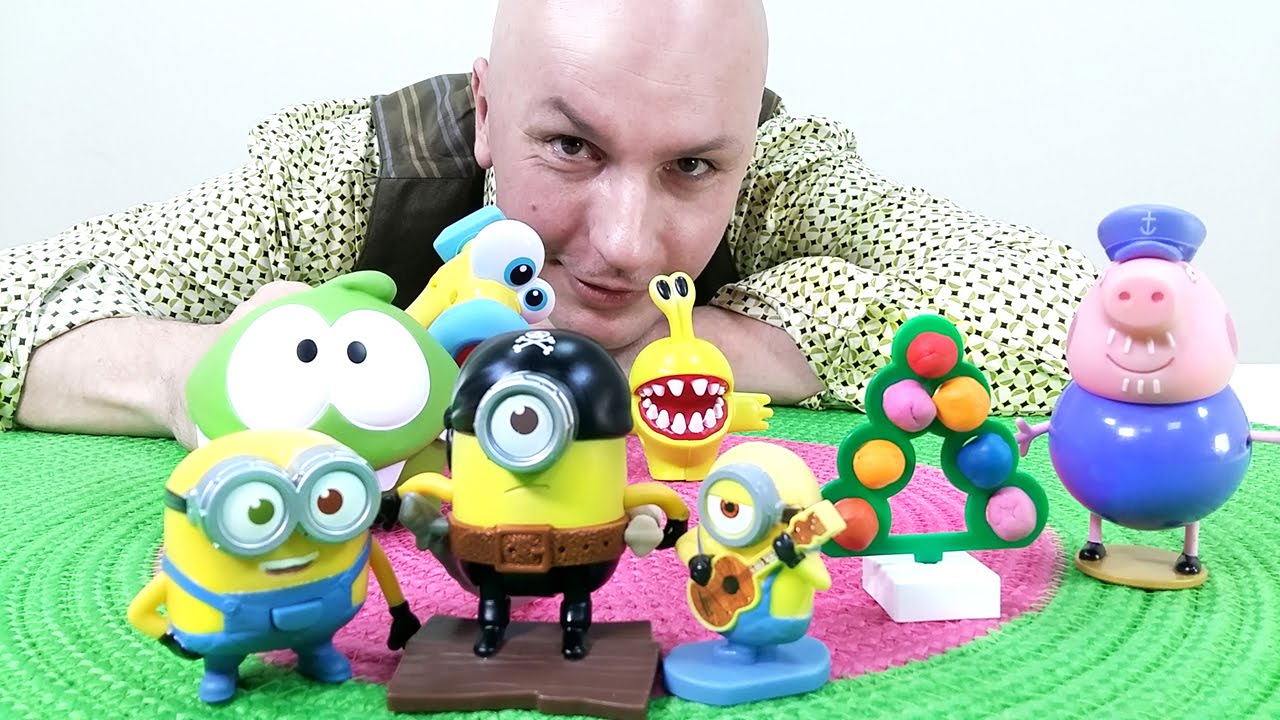 Video-dlya-detej.-Minony-i-dedushka-Svin-iz-multika-Svinka-Peppa