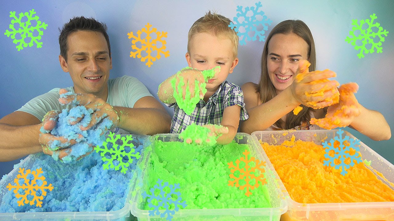 Deti-Protiv-Snega-GRYAZNYJ-CHELLENDZH-Goluboj-Zelenyj-Oranzhevyj-SNEG-4K.-Ishhem-igrushki-POKEMONY