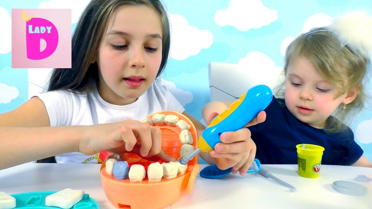 Plastilin-Plej-Do.-Nabor-Doktor-Zubastik.-Clay-Play-Doh.-Set-Dr.-Drill