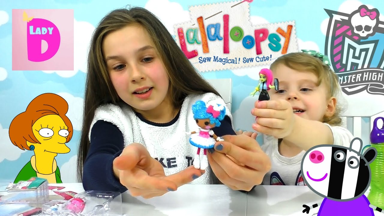 Raspakovka-mini-monster-haj-Nabor-lalalupsi-Syurprizy-v-paketikah-Dana-puskaet-mylnye-puzyri