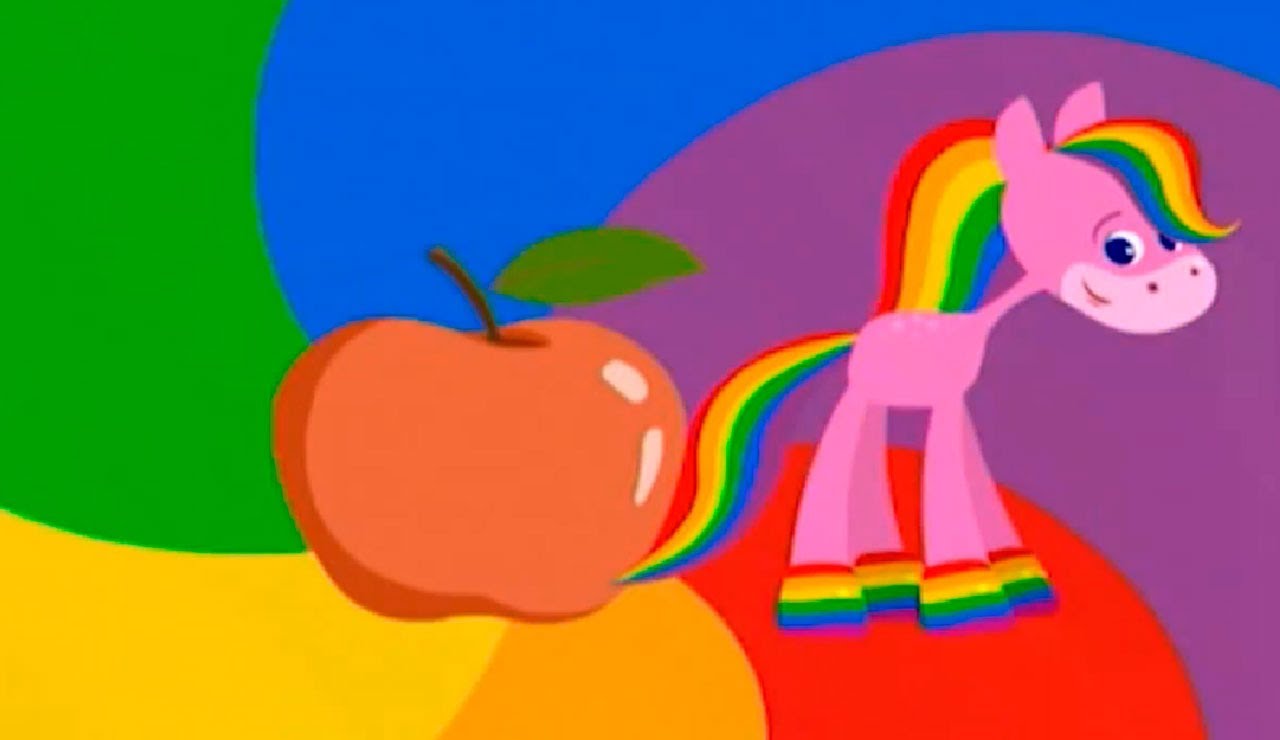 Uchim-tsveta-razvivayushhie-multiki-dlya-malyshej-LOSHADKA-RADUGA-tsveta-dlya-malyshej