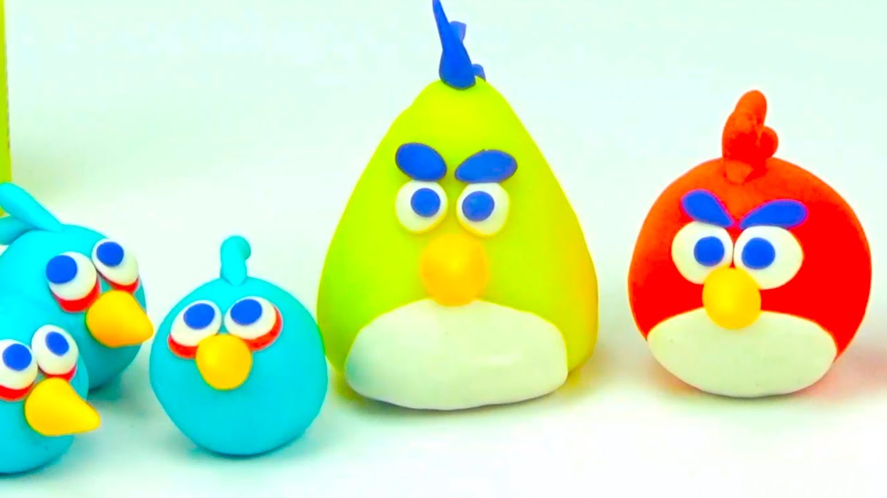 Engri-Berds-plastilin-dlya-detei-.-Lepim-Engri-Berds-iz-plastilina-Plei-Do